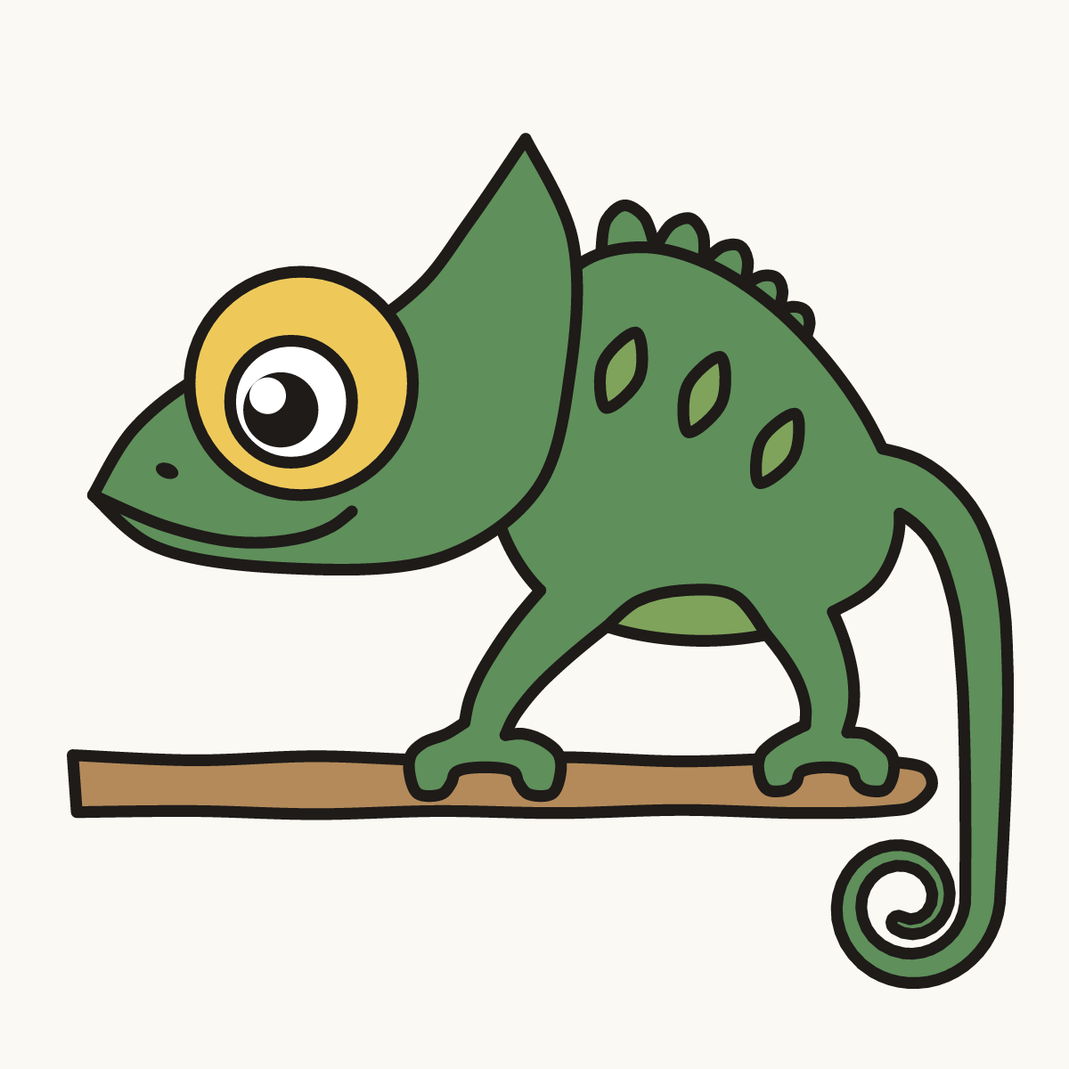 Finished drawing of a chameleon
