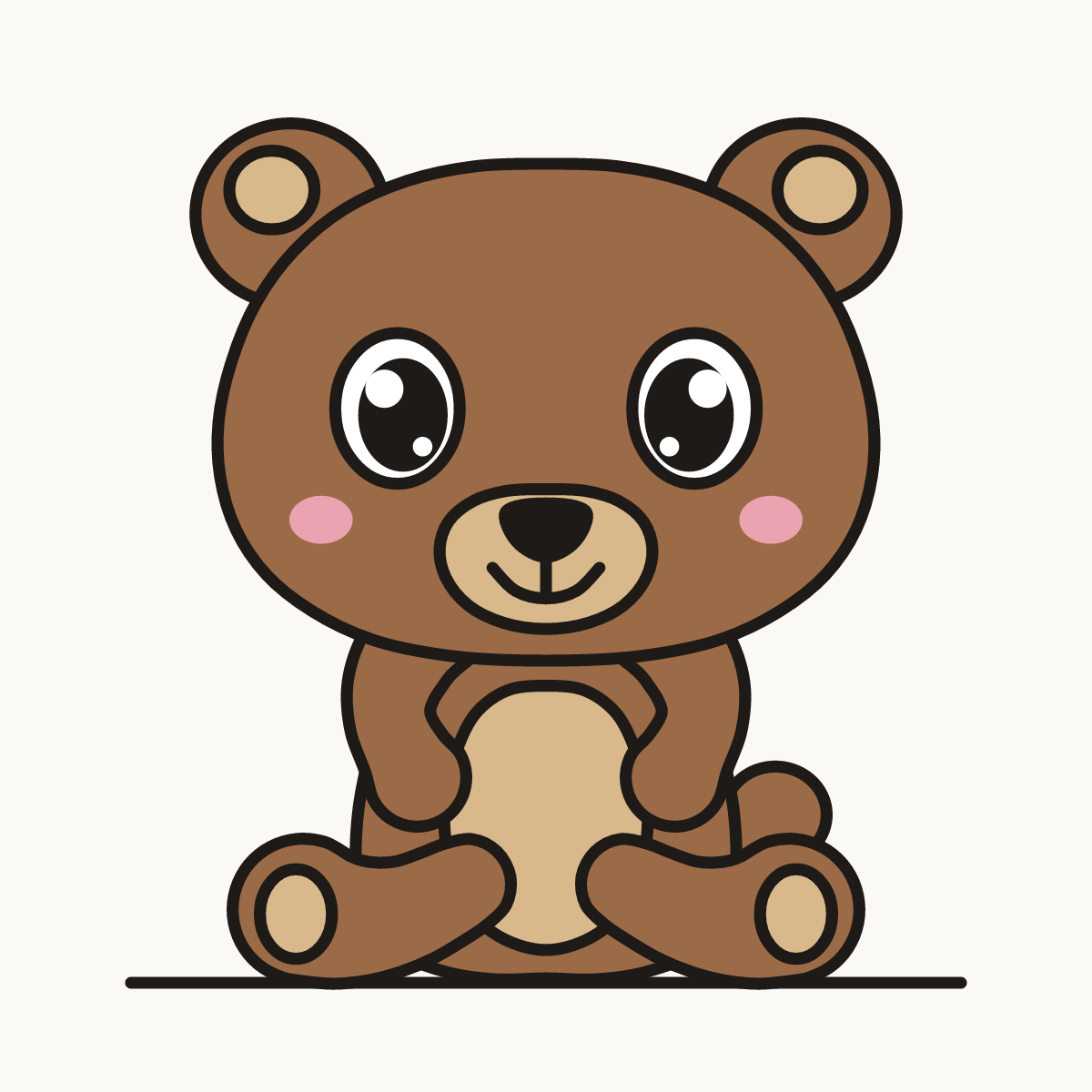 Finished drawing of a chibi bear