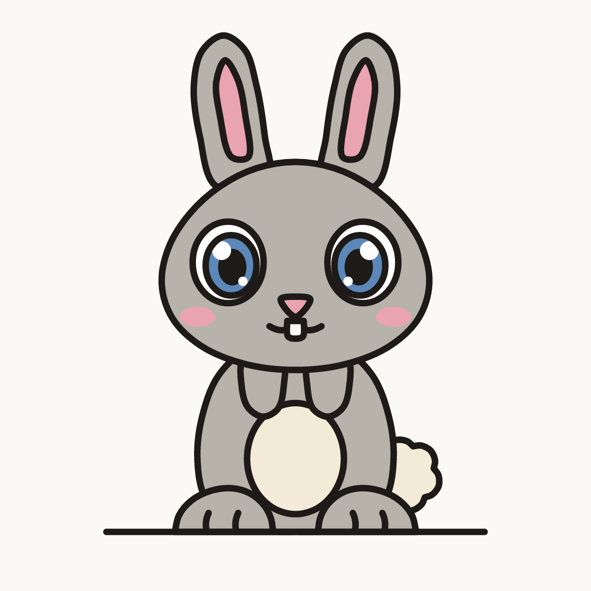Finished drawing of a chibi bunny