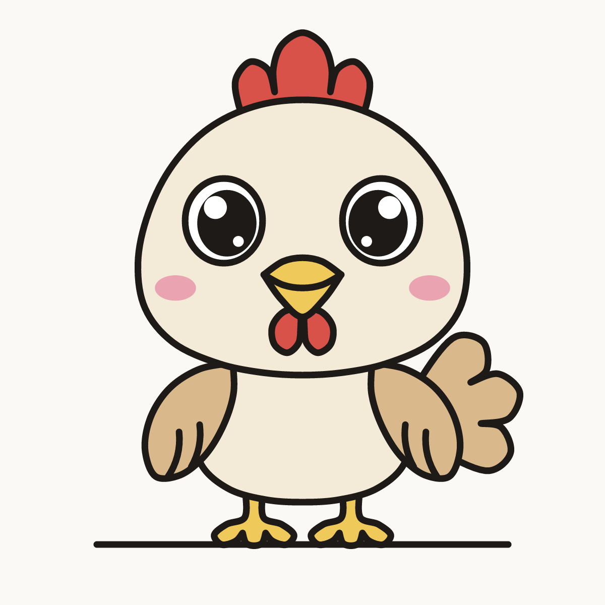 Finished drawing of a chibi chicken