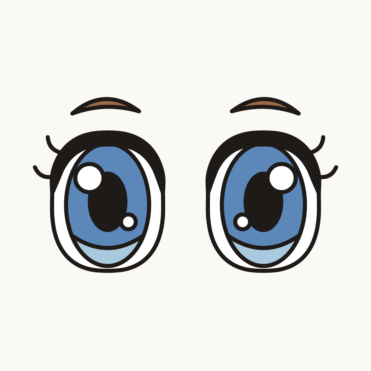 Finished drawing of chibi eyes