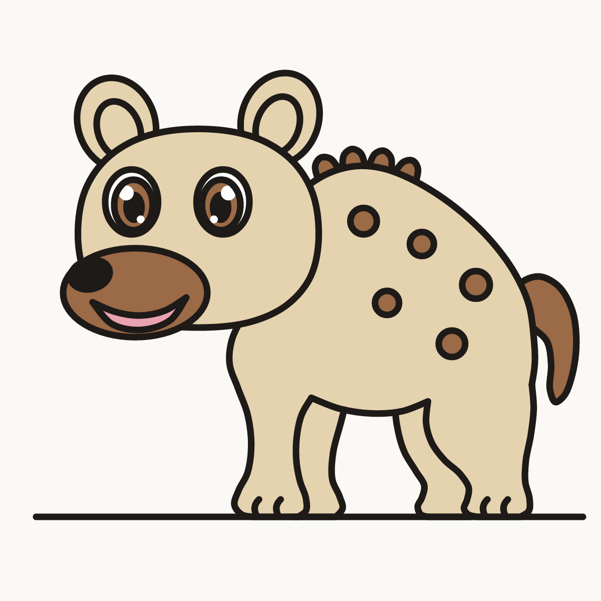 Finished drawing of a chibi hyena