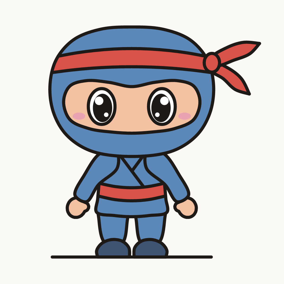 Finished drawing of a chibi ninja