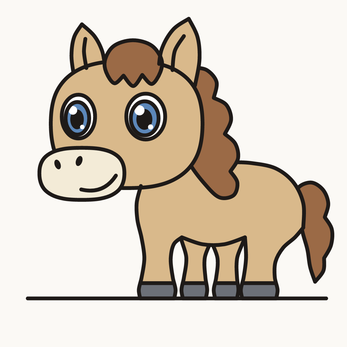 Finished drawing of a chibi pony