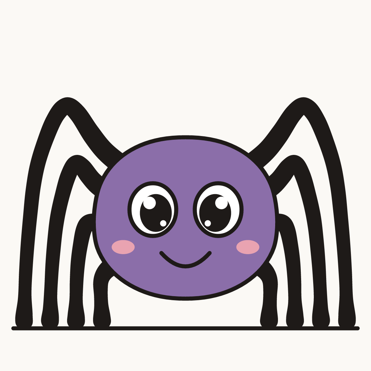 Finished drawing of a chibi spider