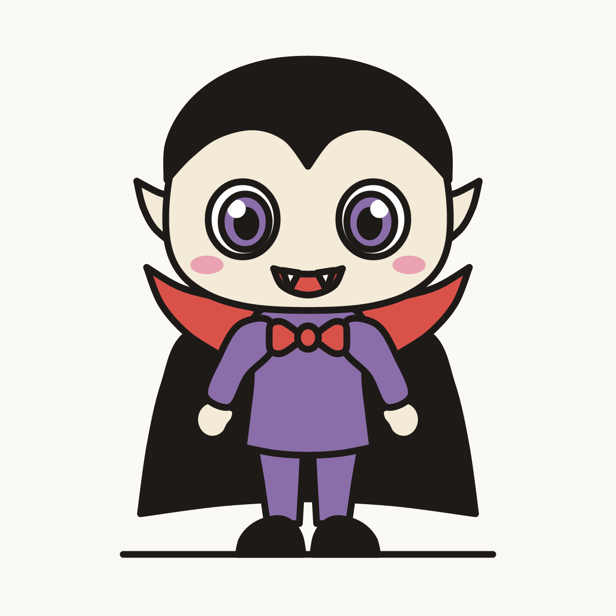 Finished drawing of a chibi vampire