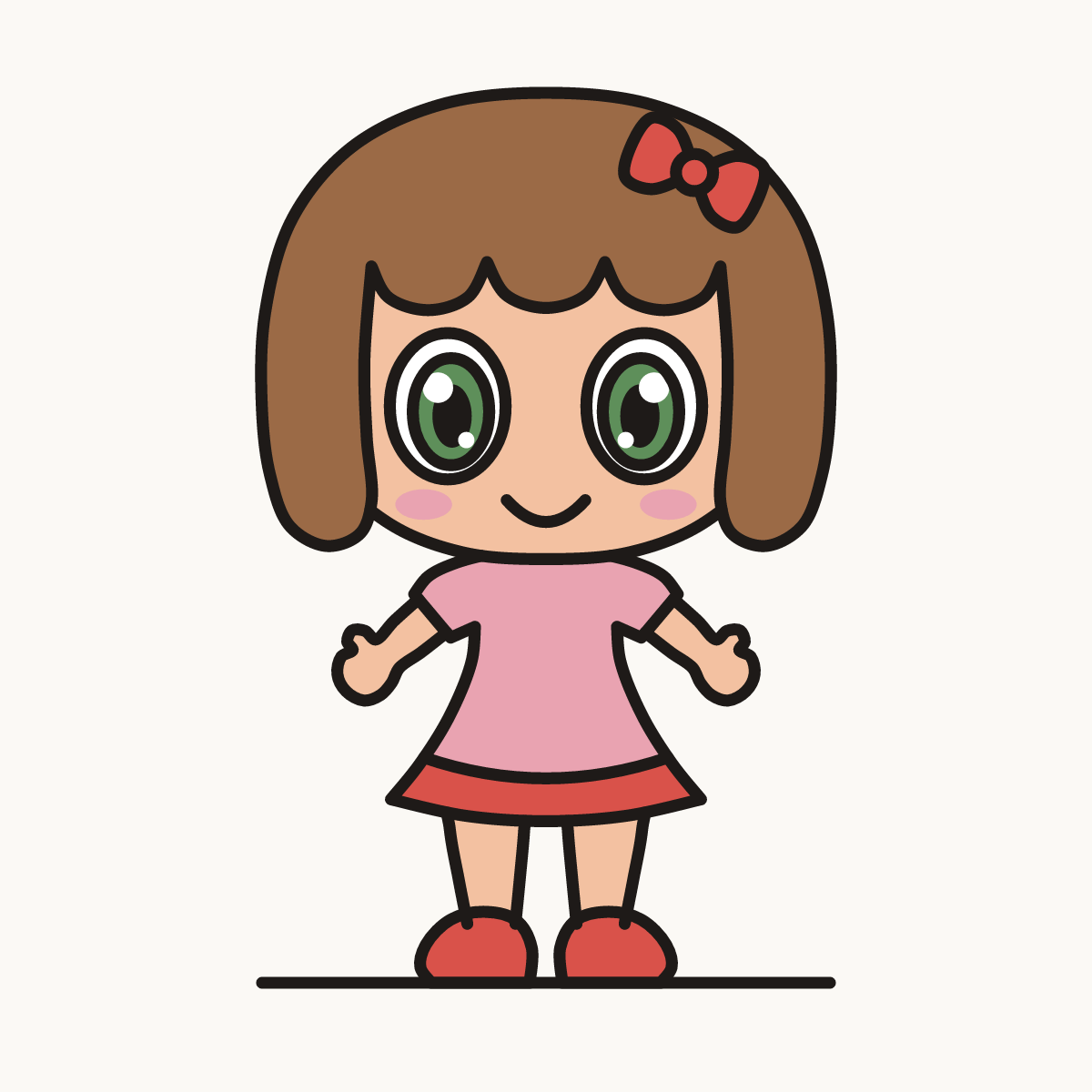 Finished drawing of a chibi