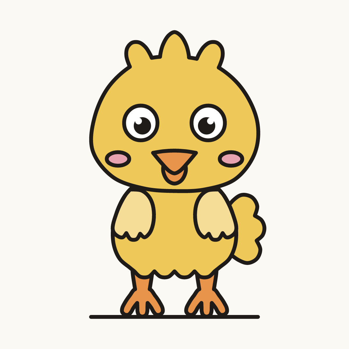 Finished drawing of a chick
