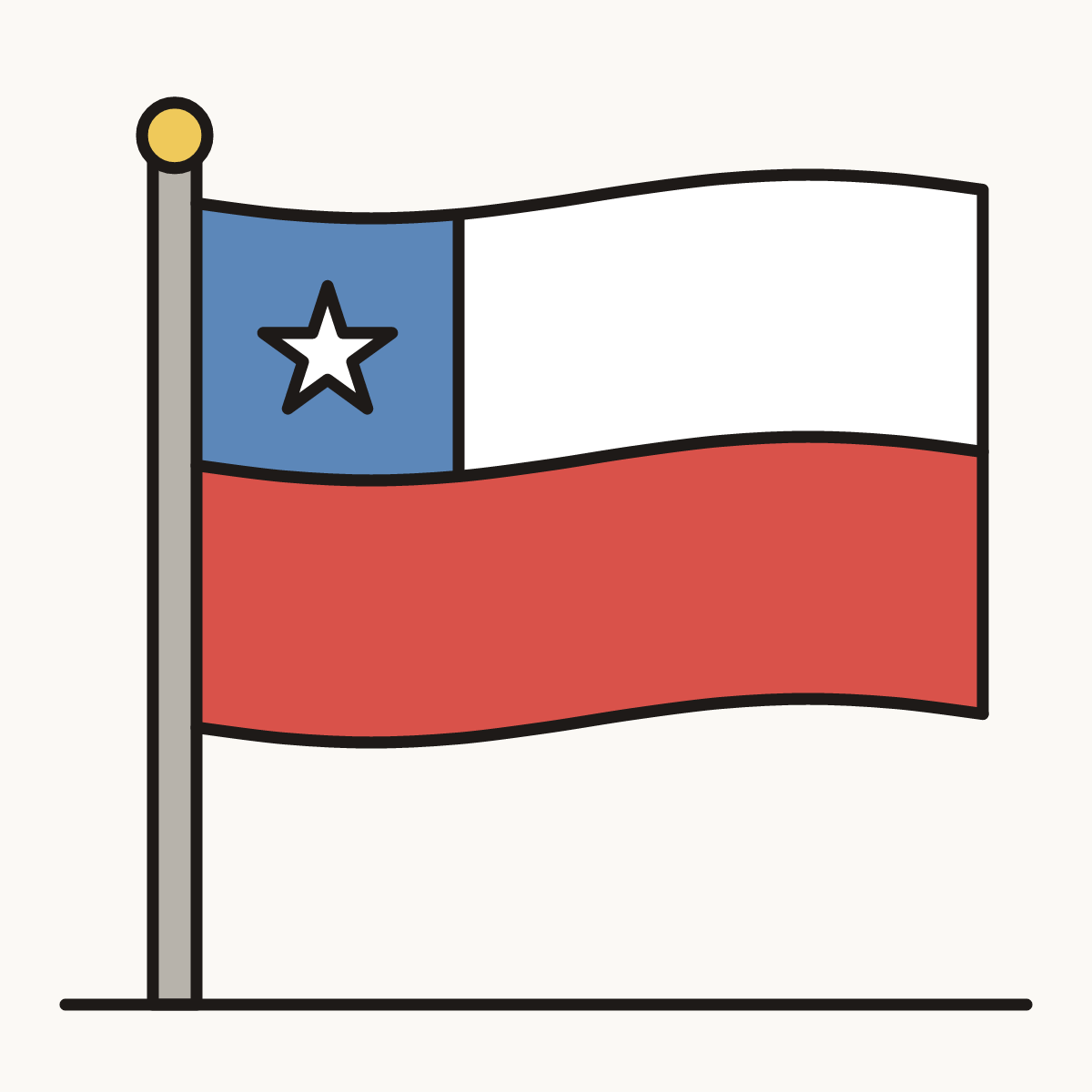 Finished drawing of a chile flag