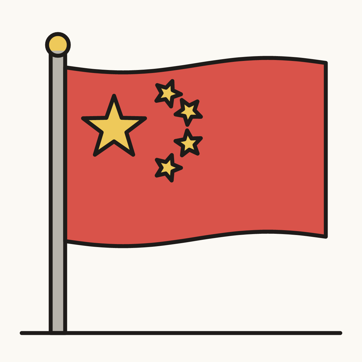 Finished drawing of a china flag