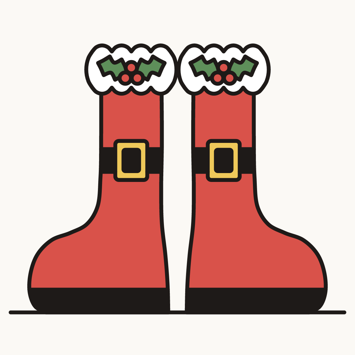 Finished drawing of Christmas boots