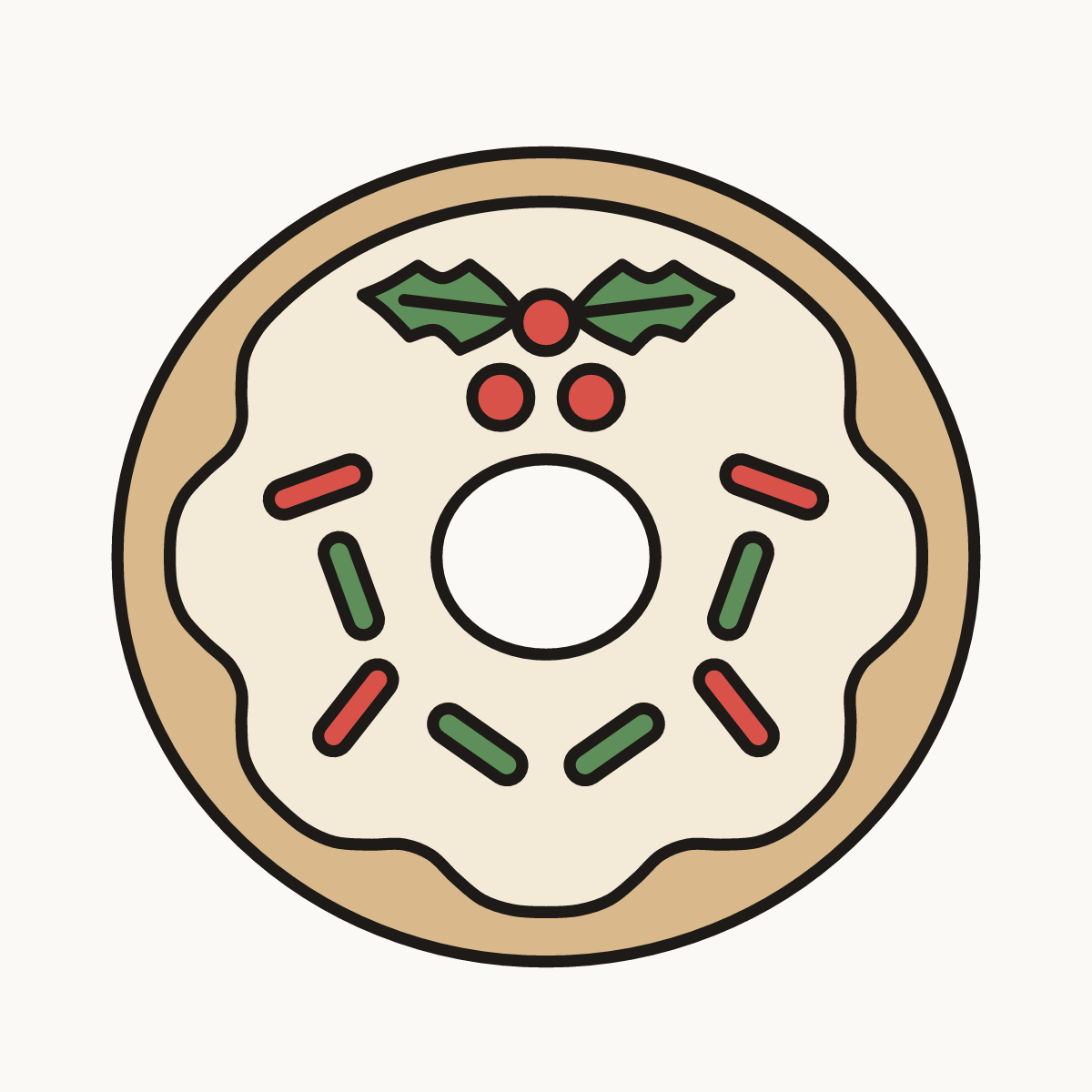 Finished drawing of a Christmas donut