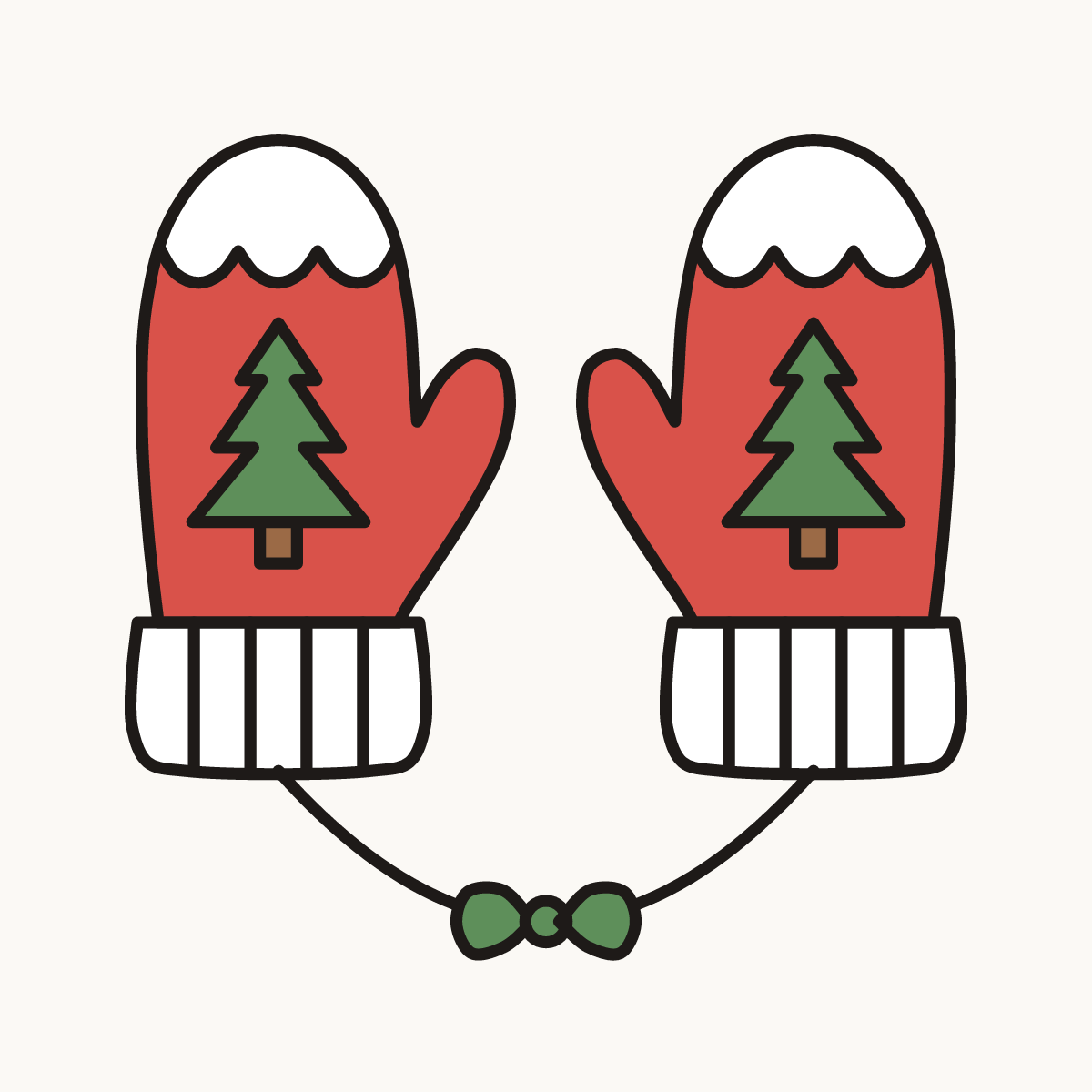 Finished drawing of Christmas mittens