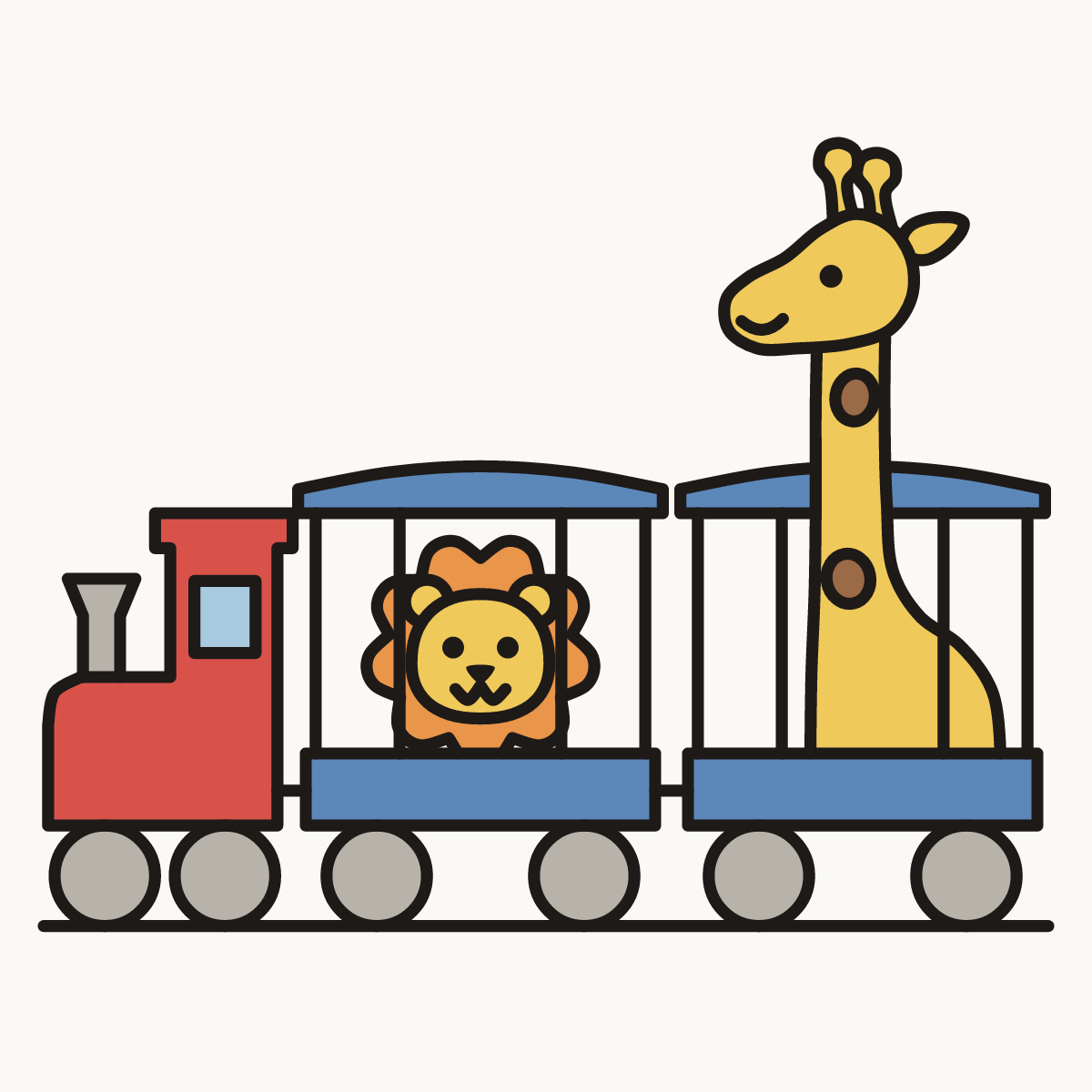 Finished drawing of a circus train