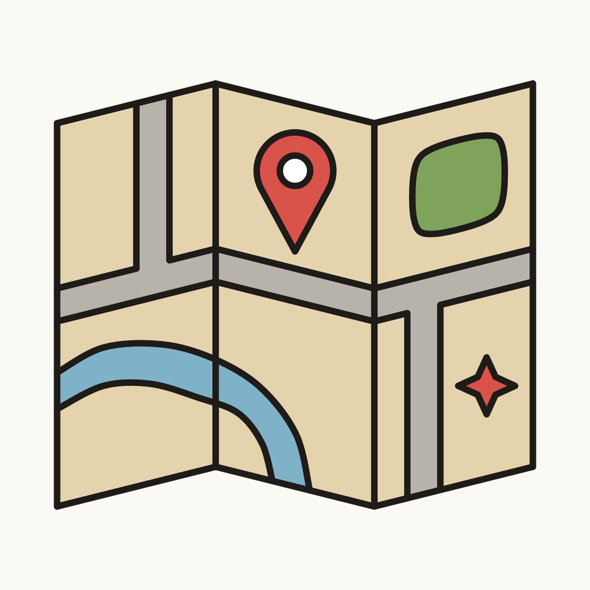 Finished drawing of a city map