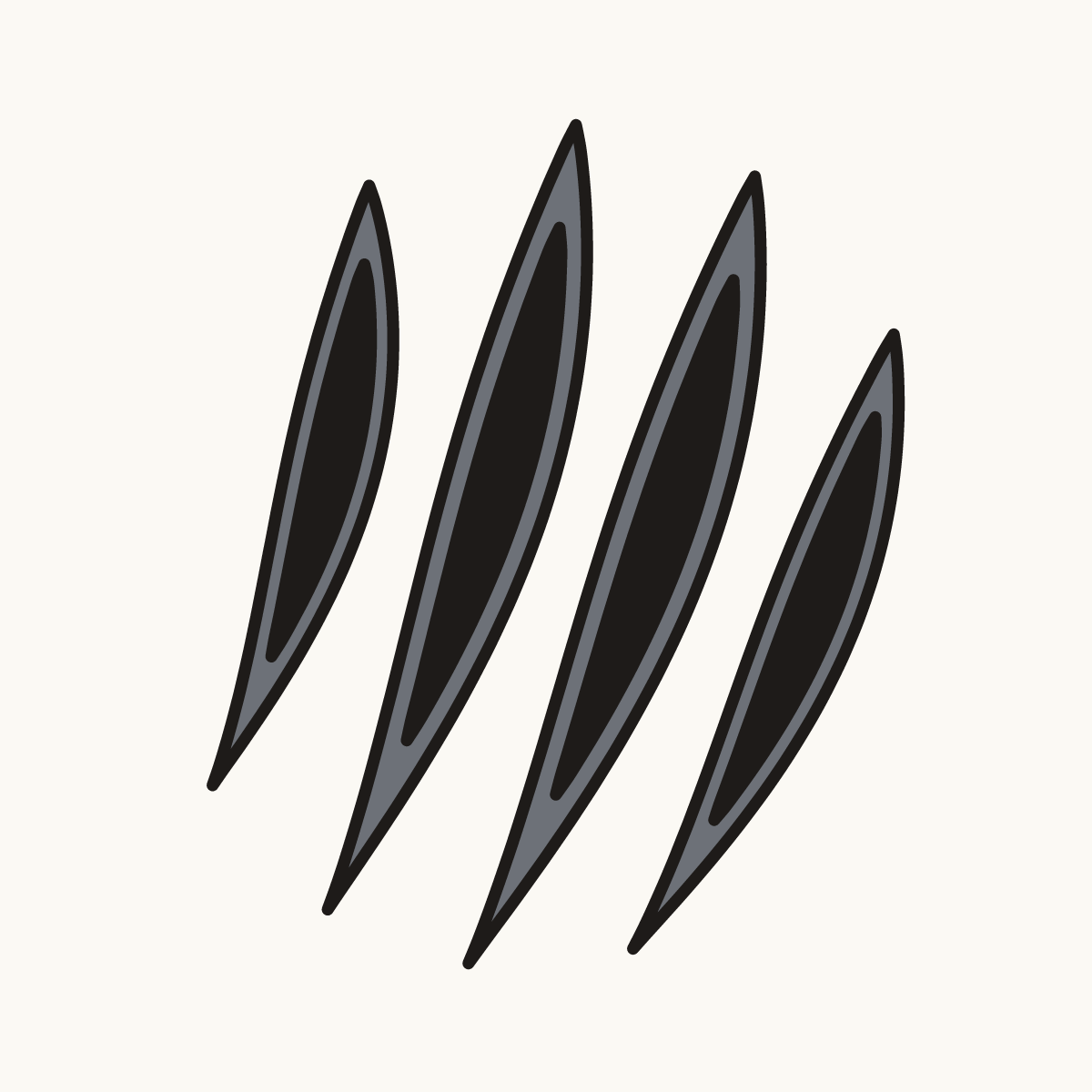 Finished drawing of a claw mark