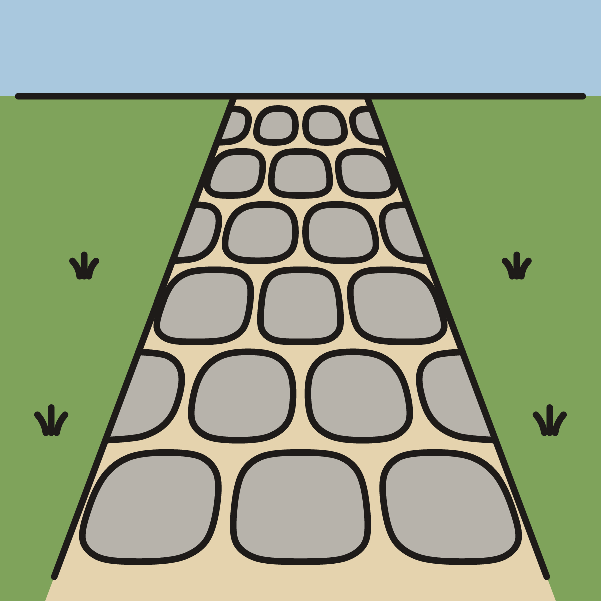 Finished drawing of a cobblestone