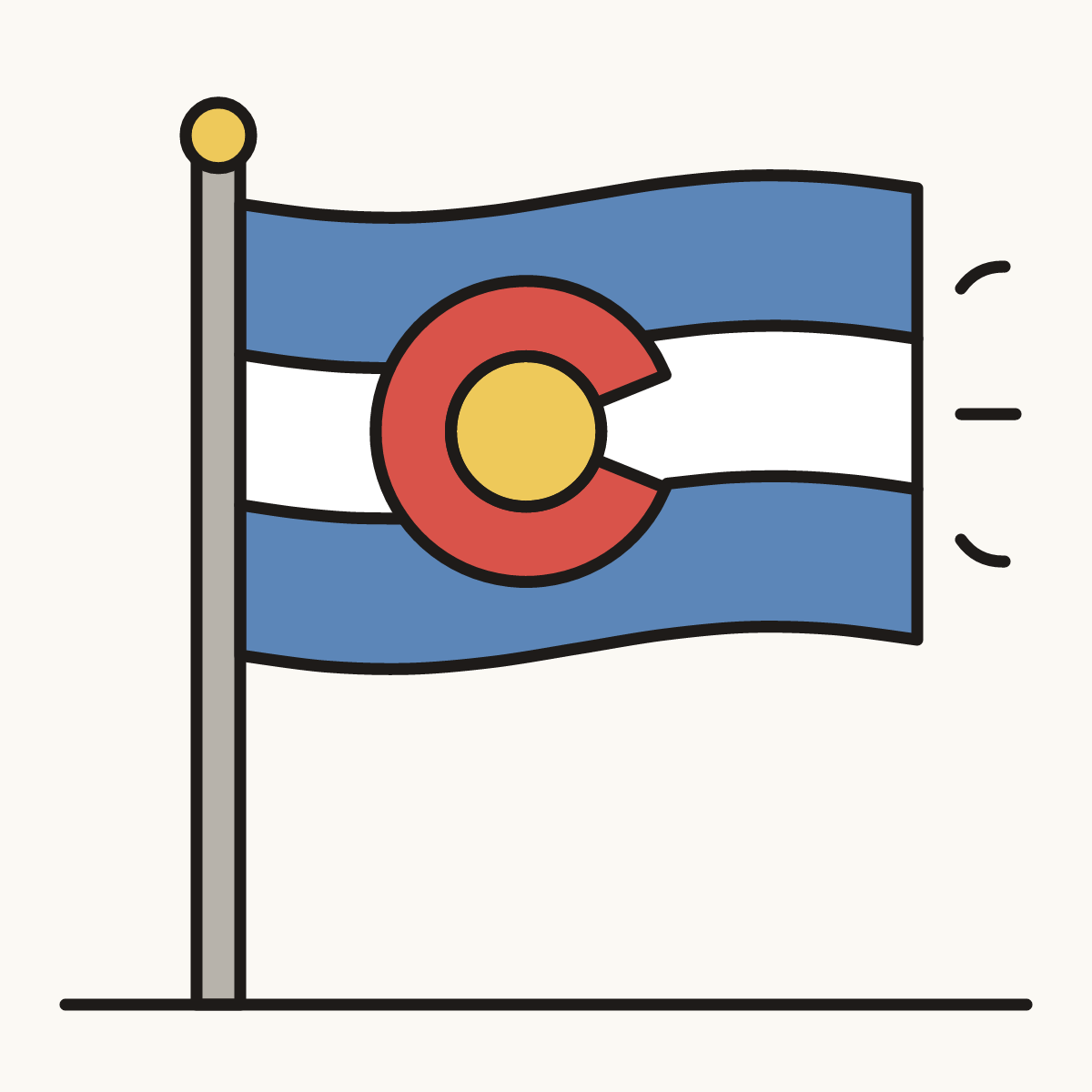 Finished drawing of a colorado flag