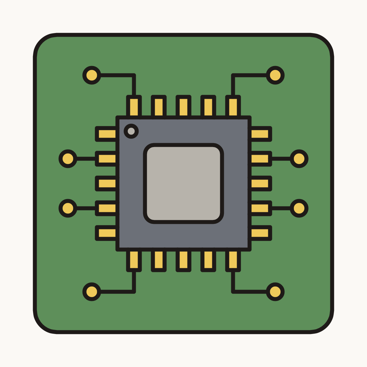 Finished drawing of a computer chip