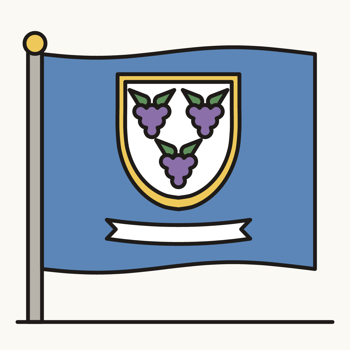Finished drawing of a connecticut state flag