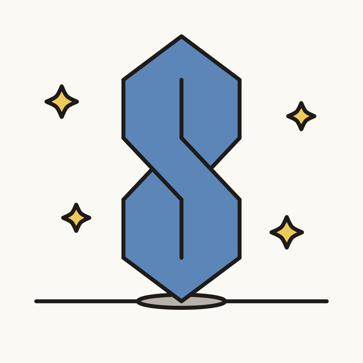 Finished drawing of a cool s
