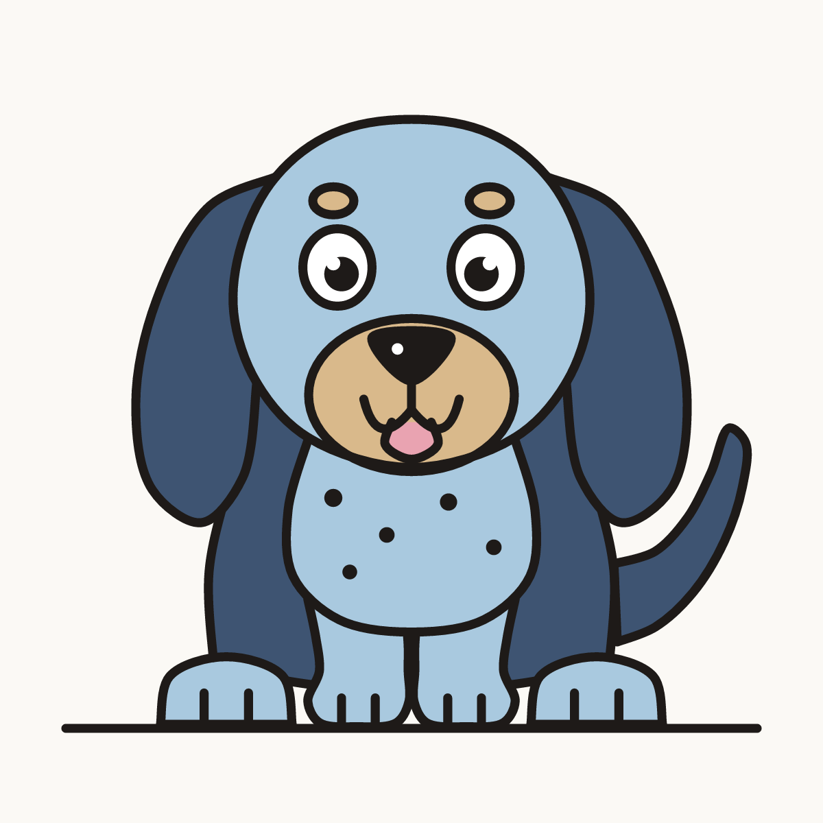 Finished drawing of a coonhound