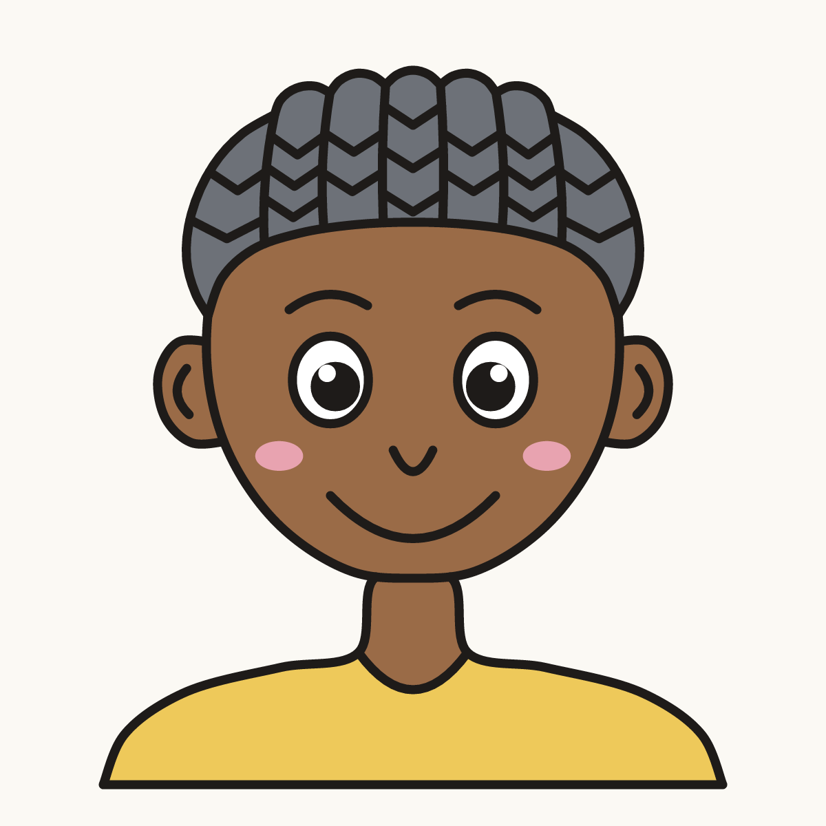 Finished drawing of cornrows