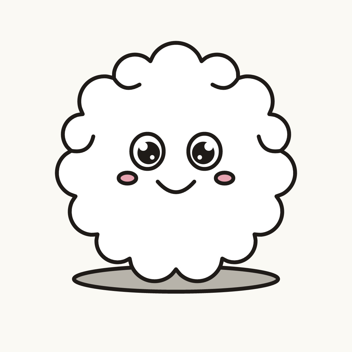 Finished drawing of a cotton ball