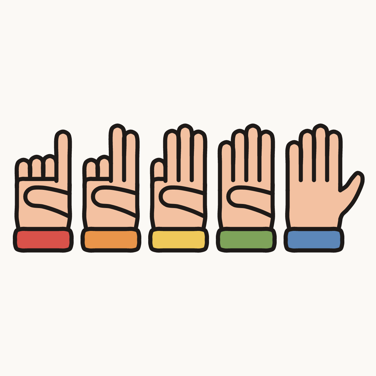 Finished drawing of counting on fingers