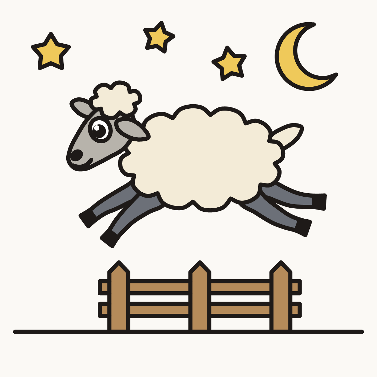 Finished drawing of a counting sheep