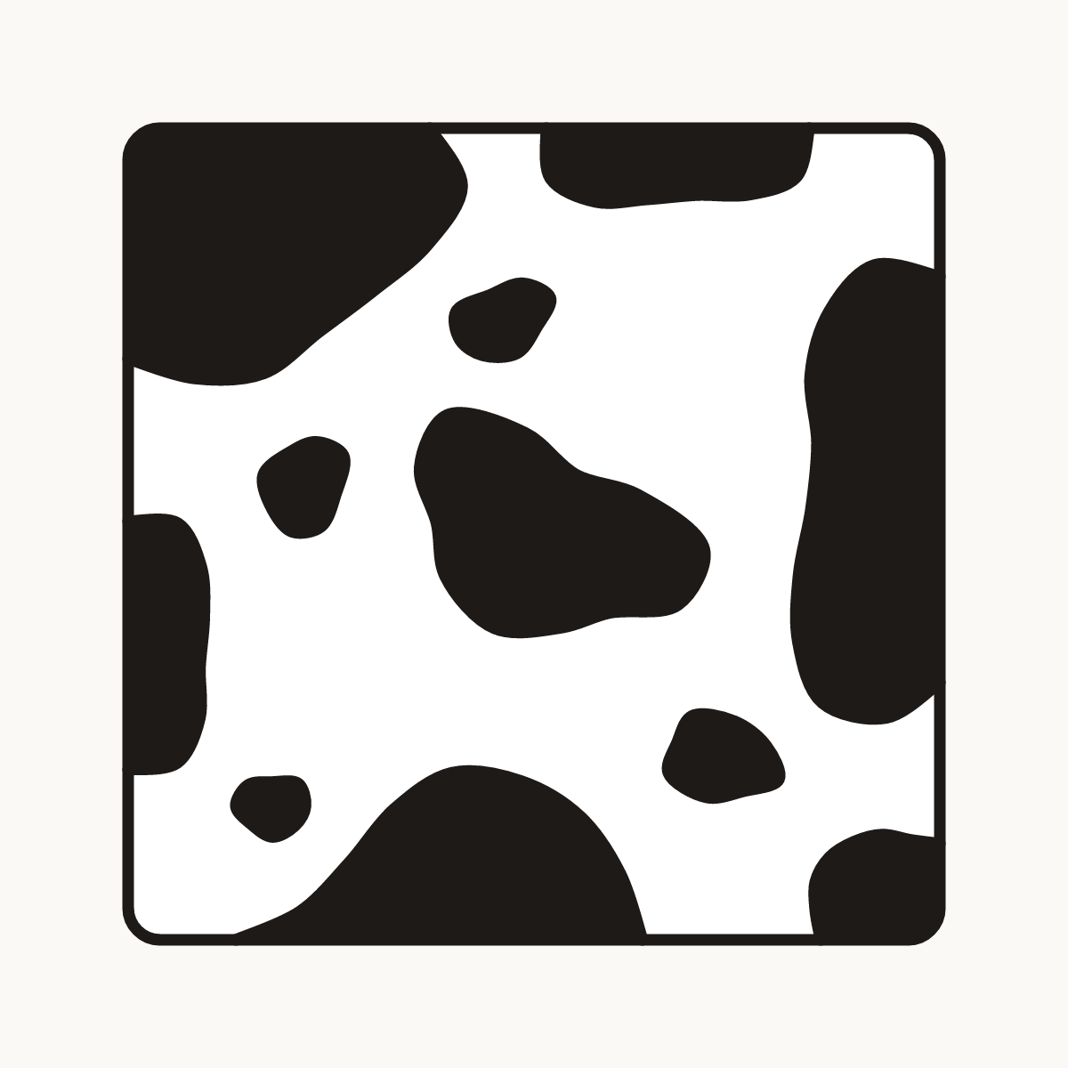 Finished drawing of a cow print