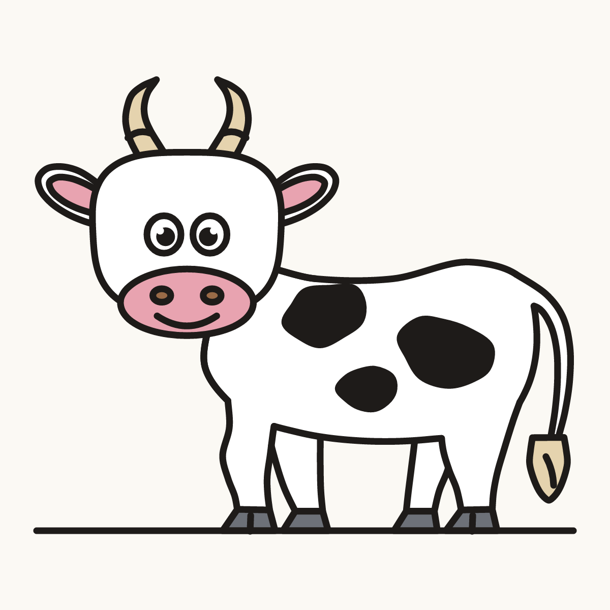 Finished drawing of a cow