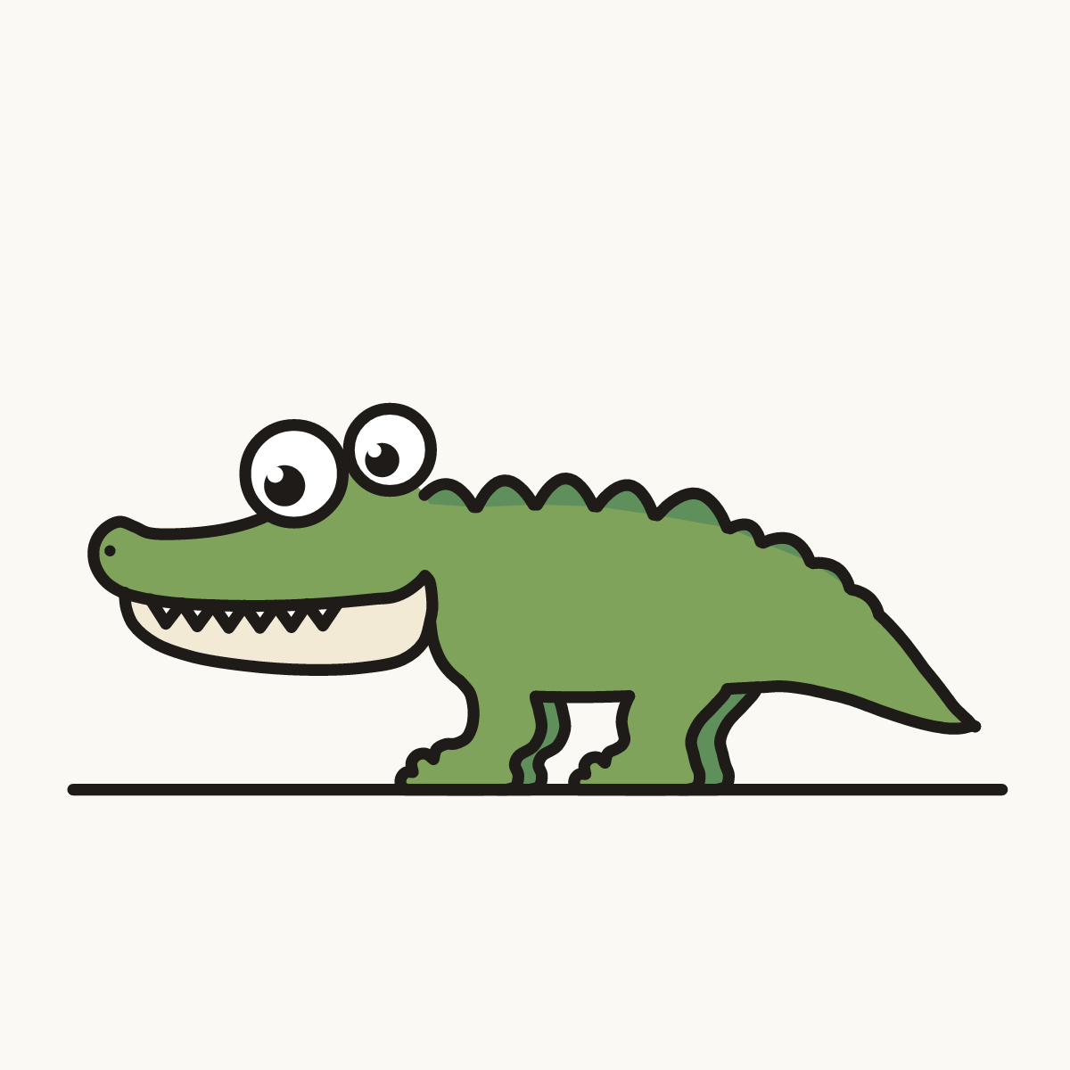 Finished drawing of a crocodile