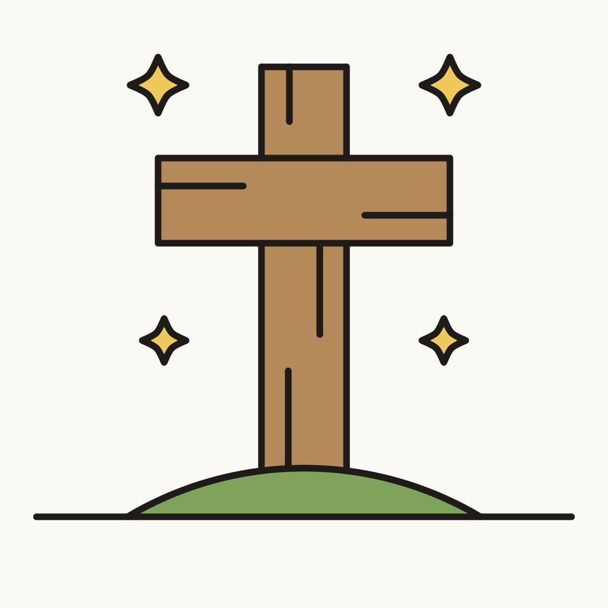 Finished drawing of a cross