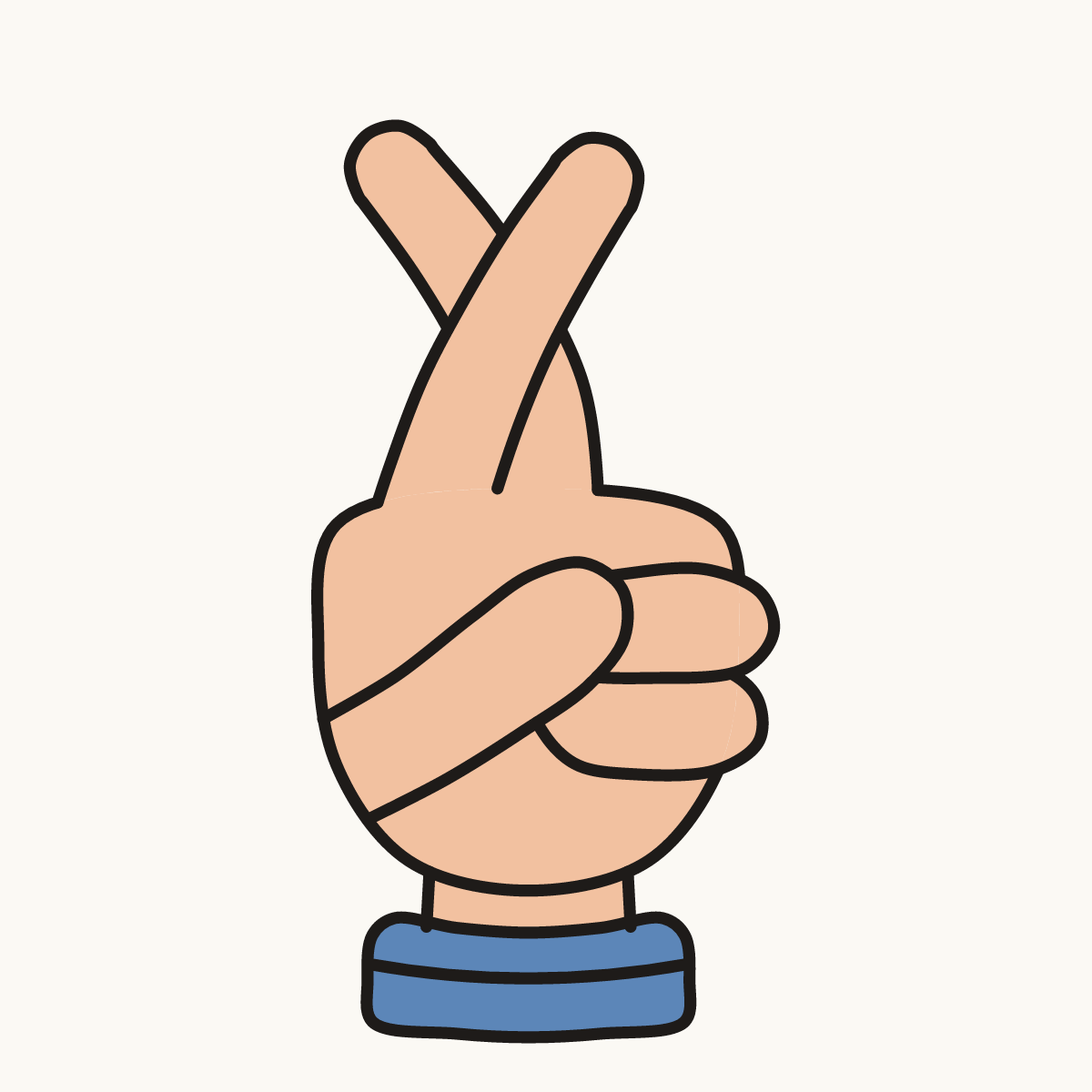 Finished drawing of crossed fingers