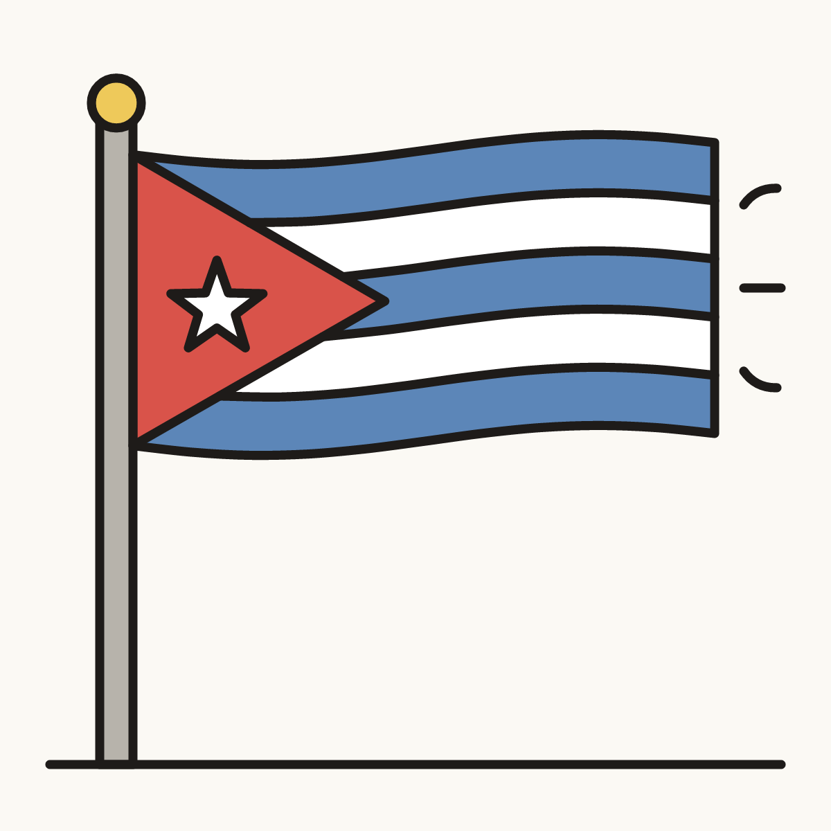 Finished drawing of a cuba flag