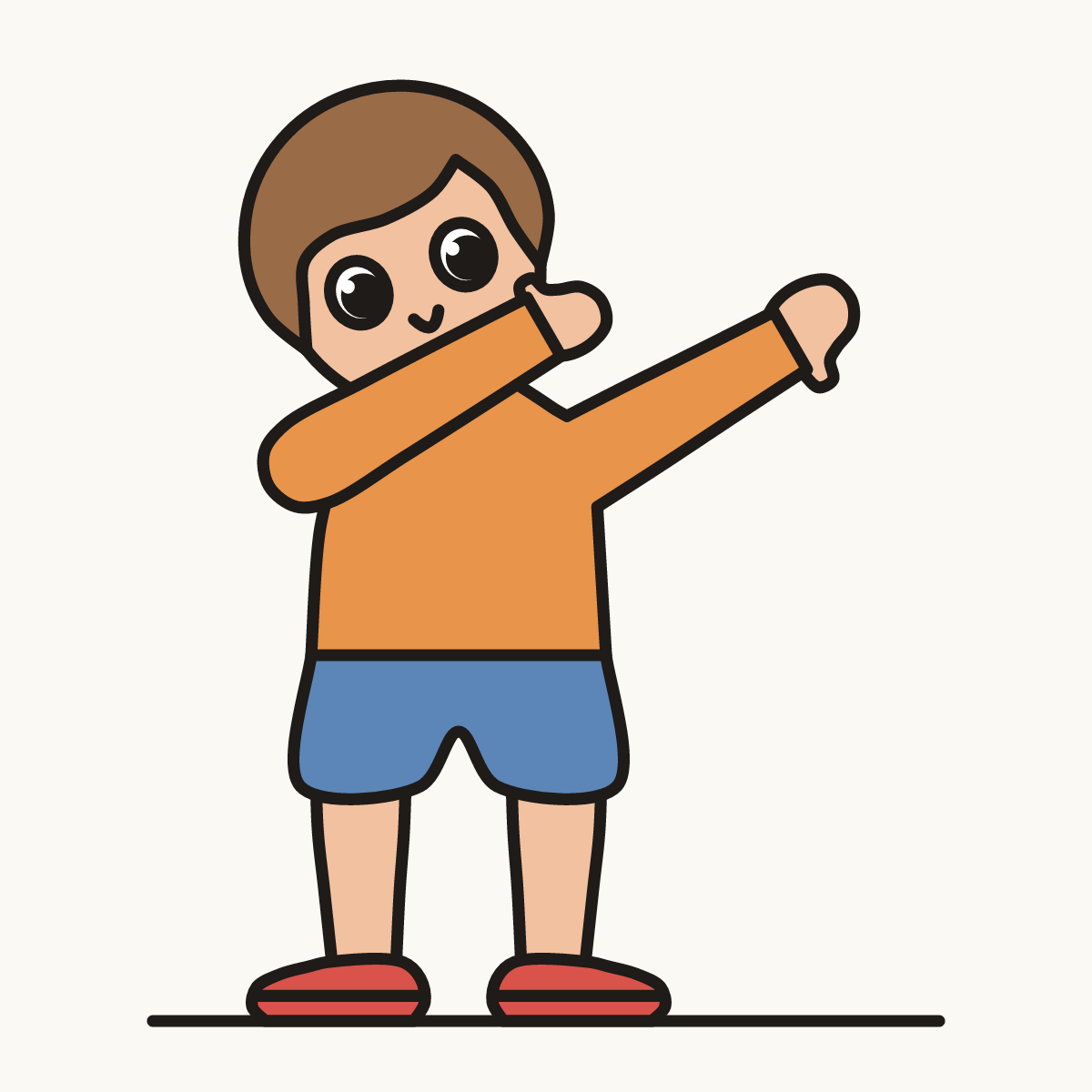 Finished drawing of a dabbing person