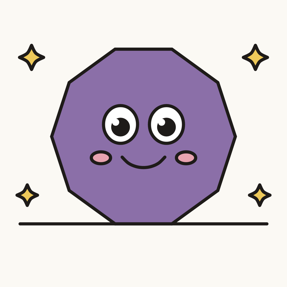 Finished drawing of a decagon
