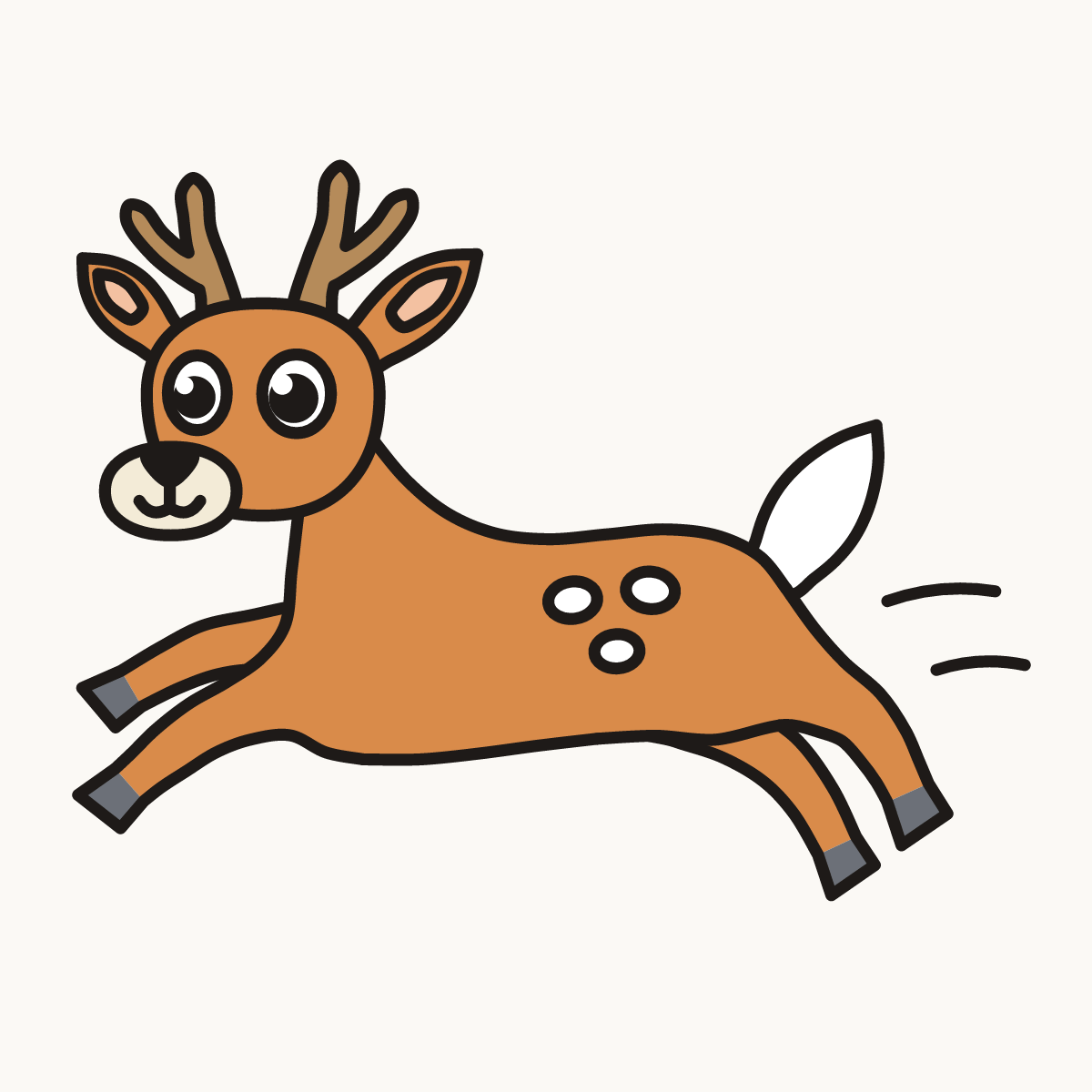 Finished drawing of a running deer