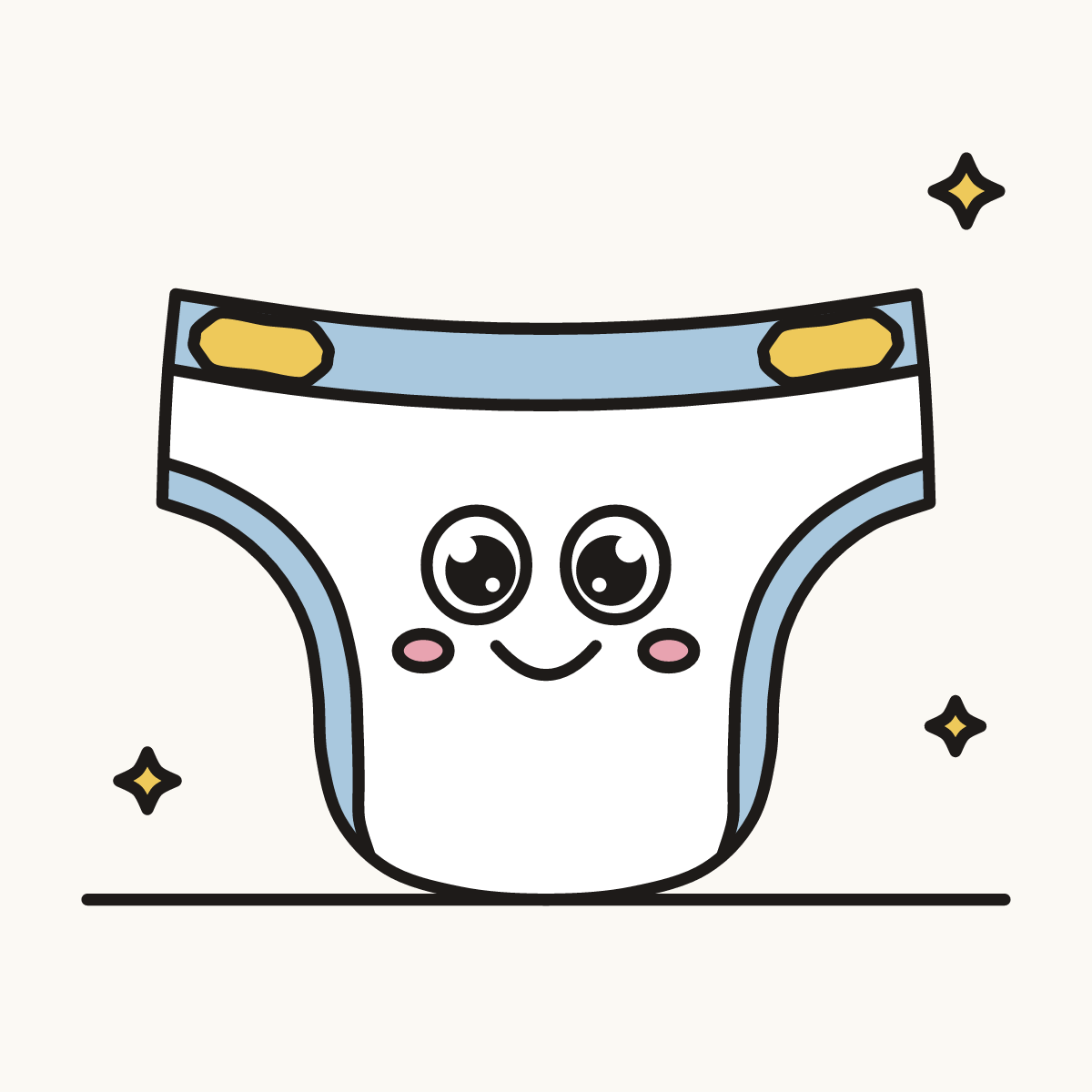 Finished drawing of a diaper