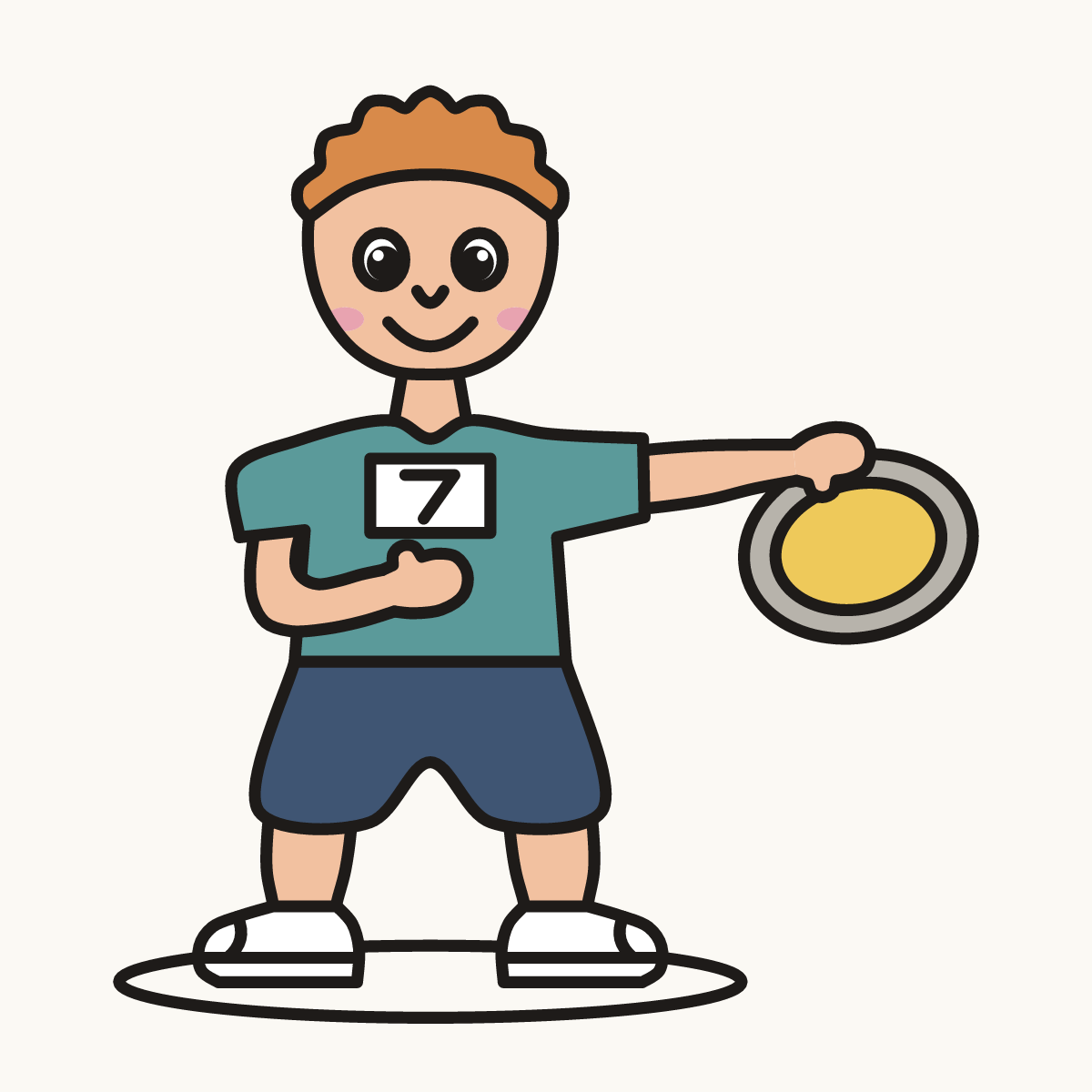 Finished drawing of a discus thrower