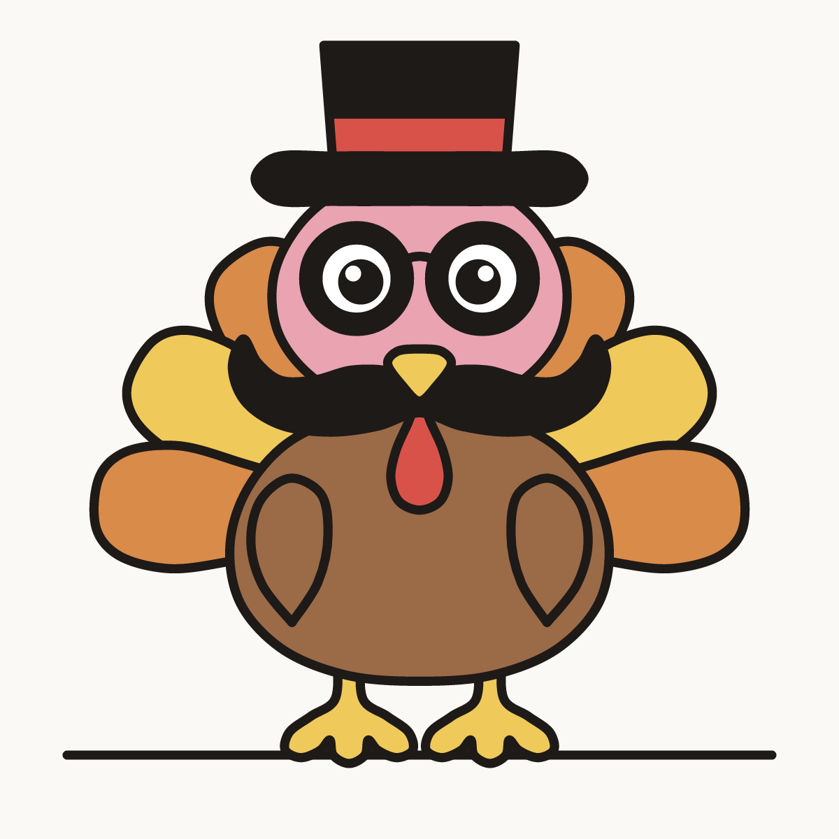 Finished drawing of a turkey in disguise
