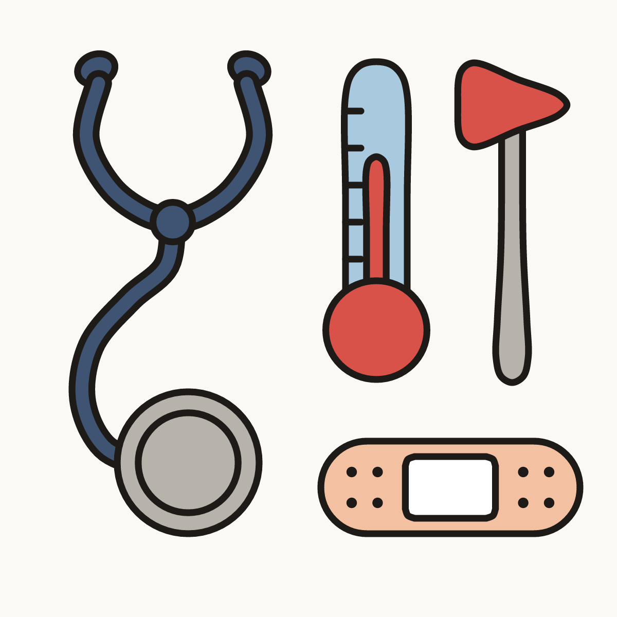 Finished drawing of doctor tools