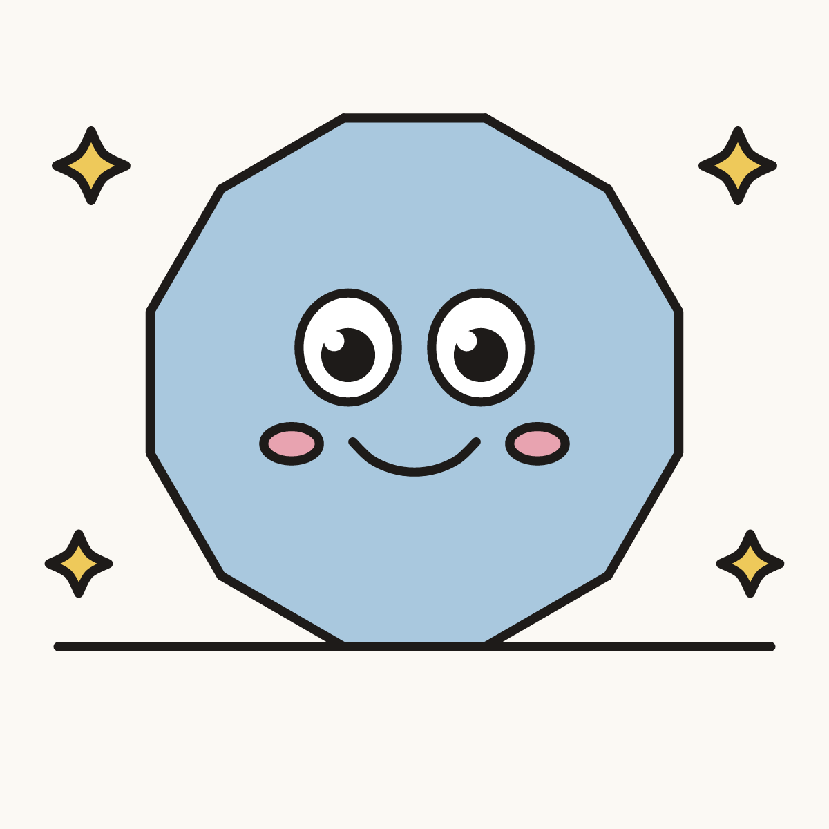 Finished drawing of a dodecagon