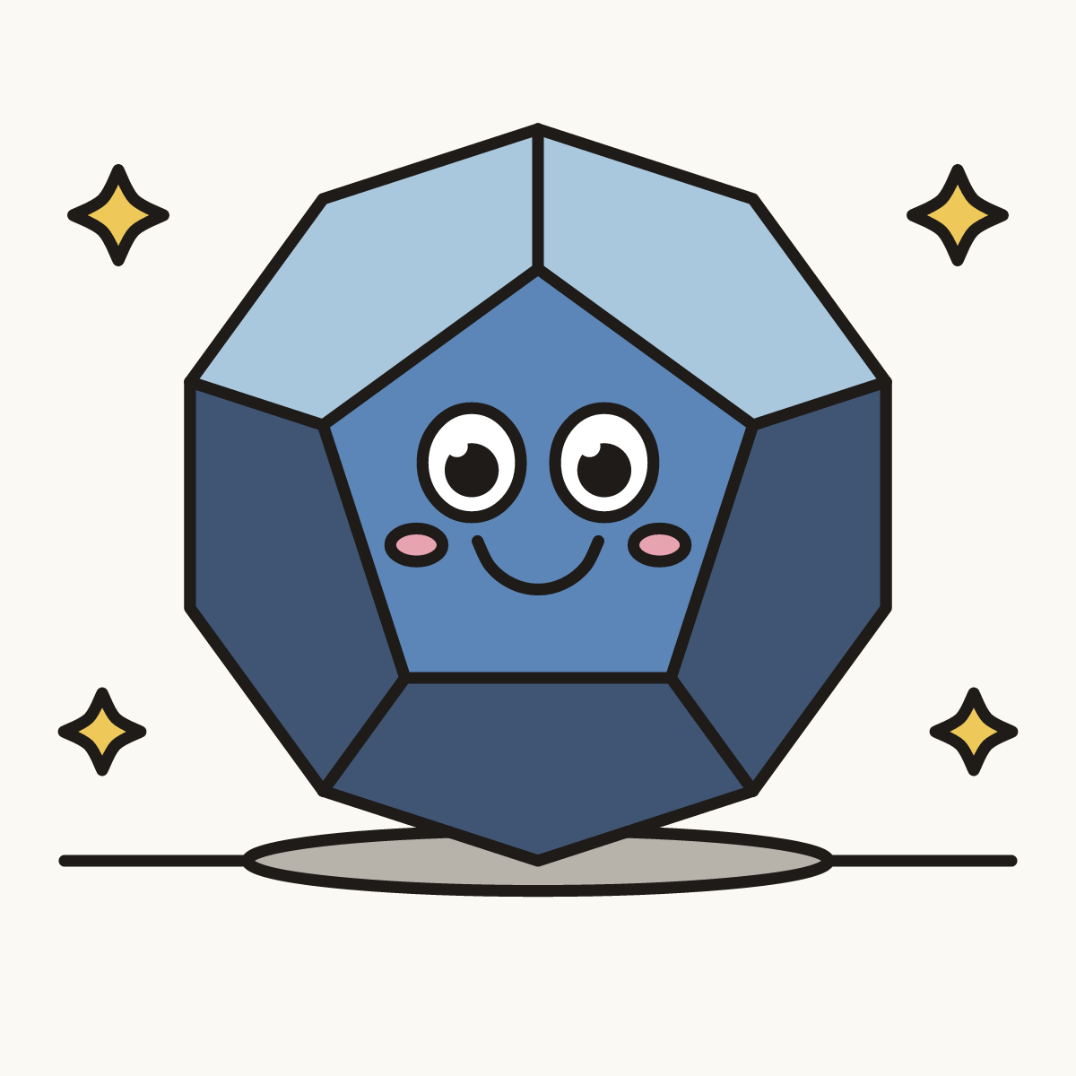 Finished drawing of a dodecahedron