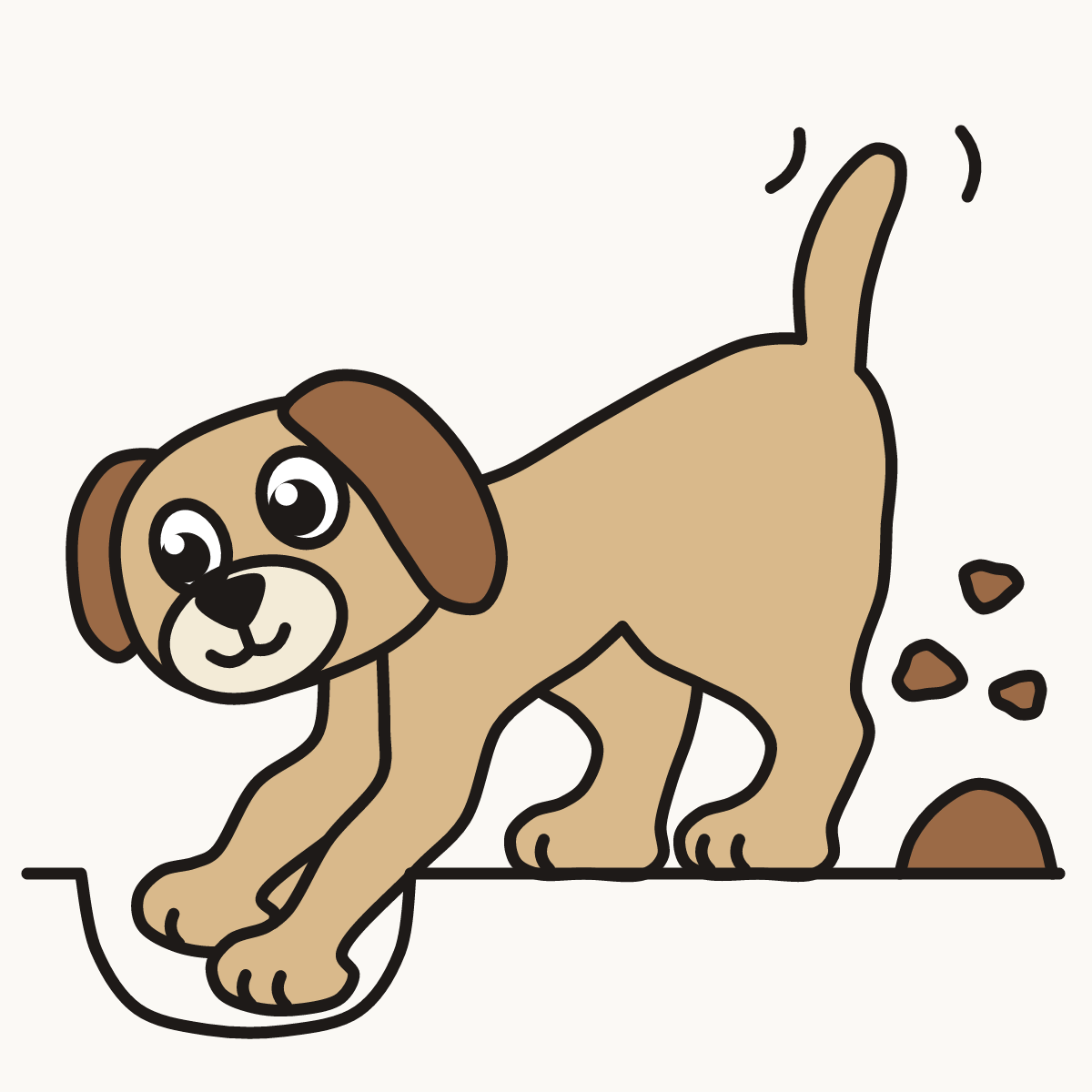 Finished drawing of a dog digging