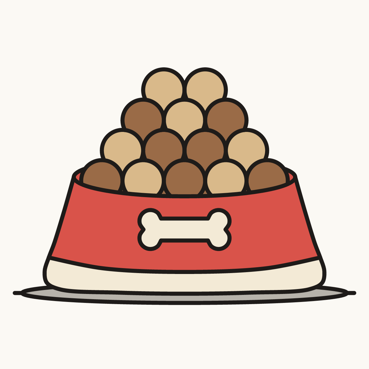 Finished drawing of a dog food
