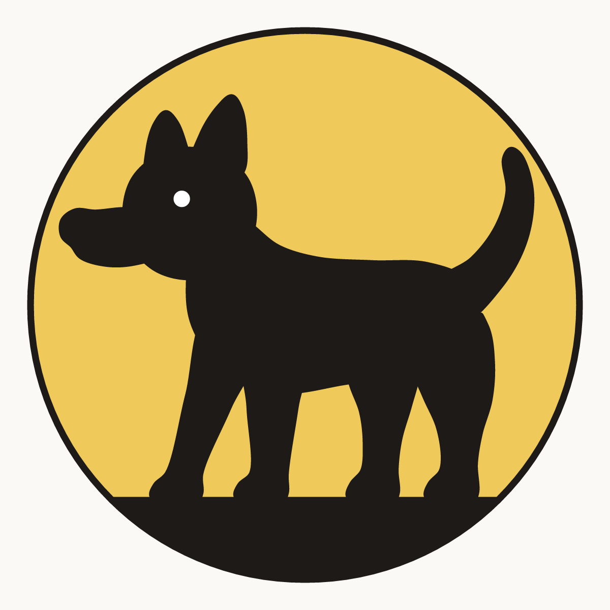 Finished drawing of a dog silhouette
