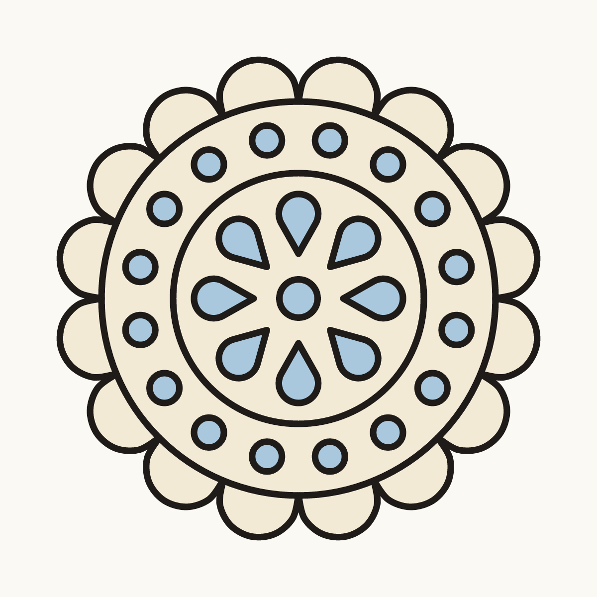 Finished drawing of a doily