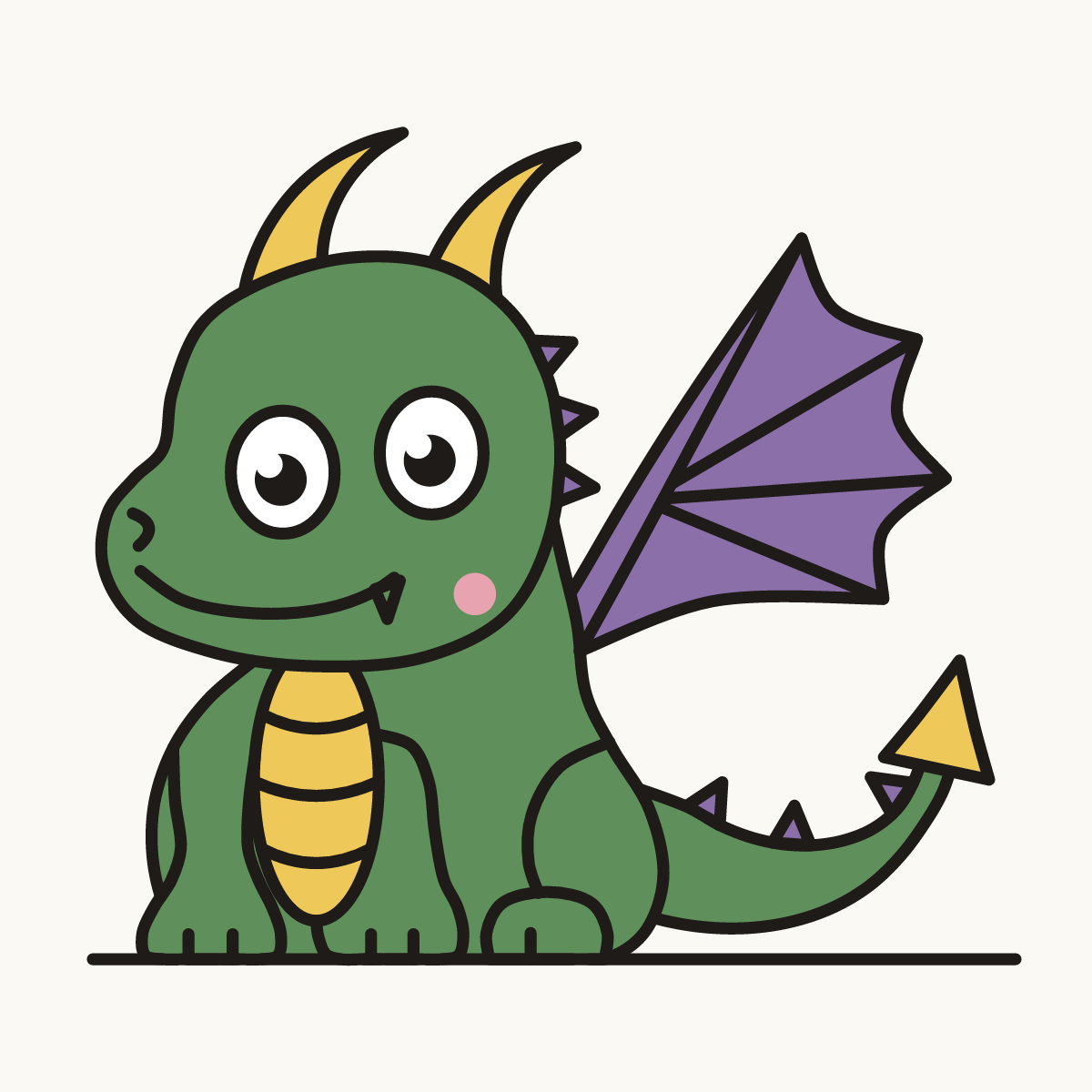 Finished drawing of a dragon